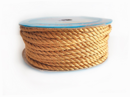 Шнур декоративный синтетический с люрексом 3,5мм золото