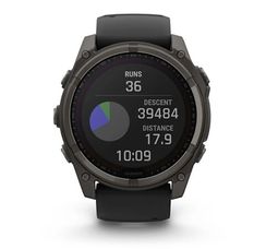 Умные часы Garmin Fenix 8, 51 мм, Solar, Sapphire Carbon Gray DLC Titanium with Black/Pebble Gray Silicone