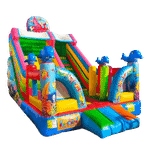 Коммерческий надувной батут-горка «Приключения рыбки» 7*4*5.5 м