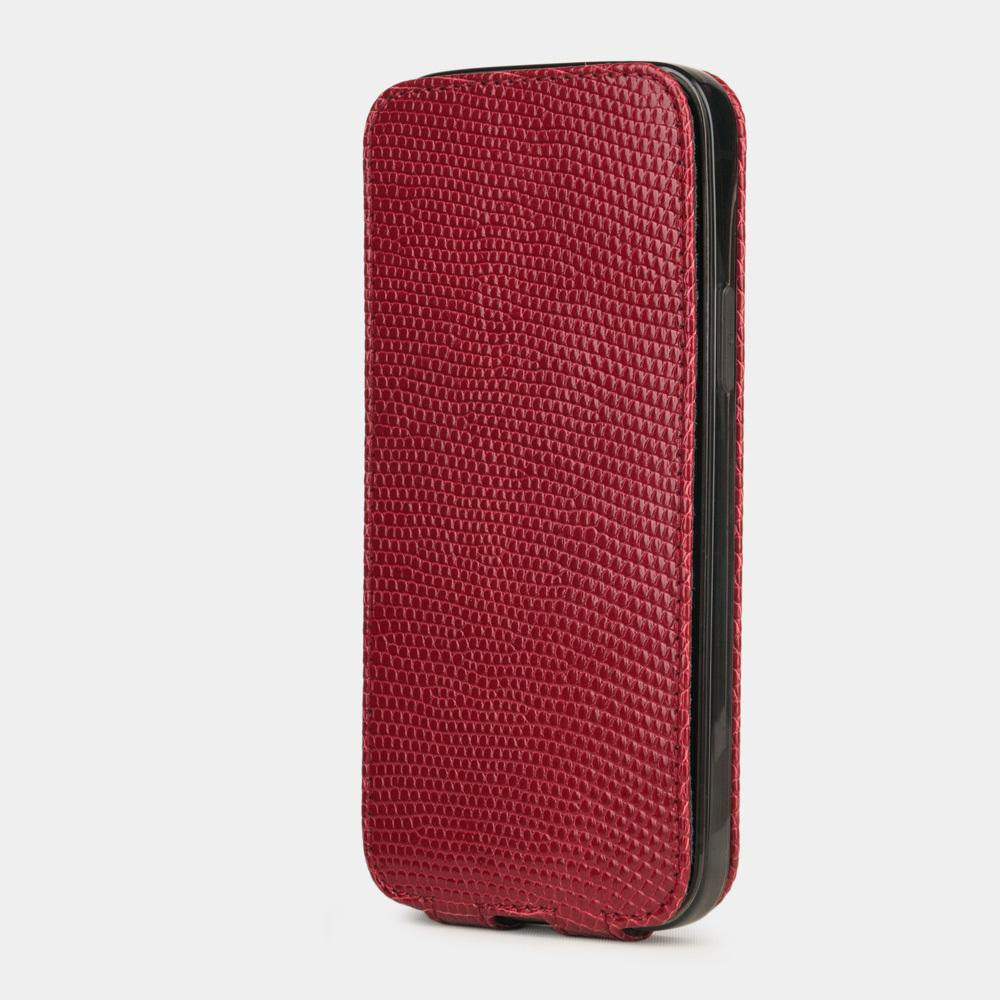 Чехол кожаный для iPhone 12/12Pro красного цвета