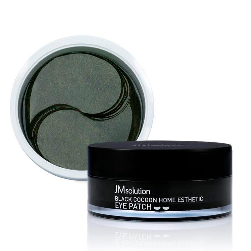 Гидрогелевые патчи с протеинами шёлка JMsolution Black Cocoon Home Esthetic Eye Patch