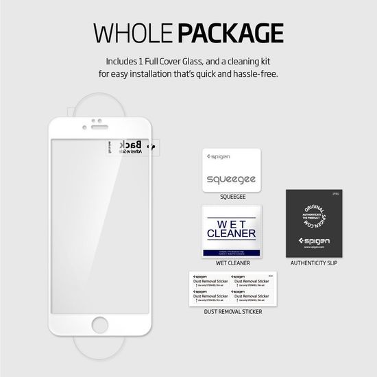 SGP Spigen Screen Protector Full Cover Glass White SGP11635 - Противоударное стекло закрывающее весь дисплей iPhone 6 Plus / 6S Plus