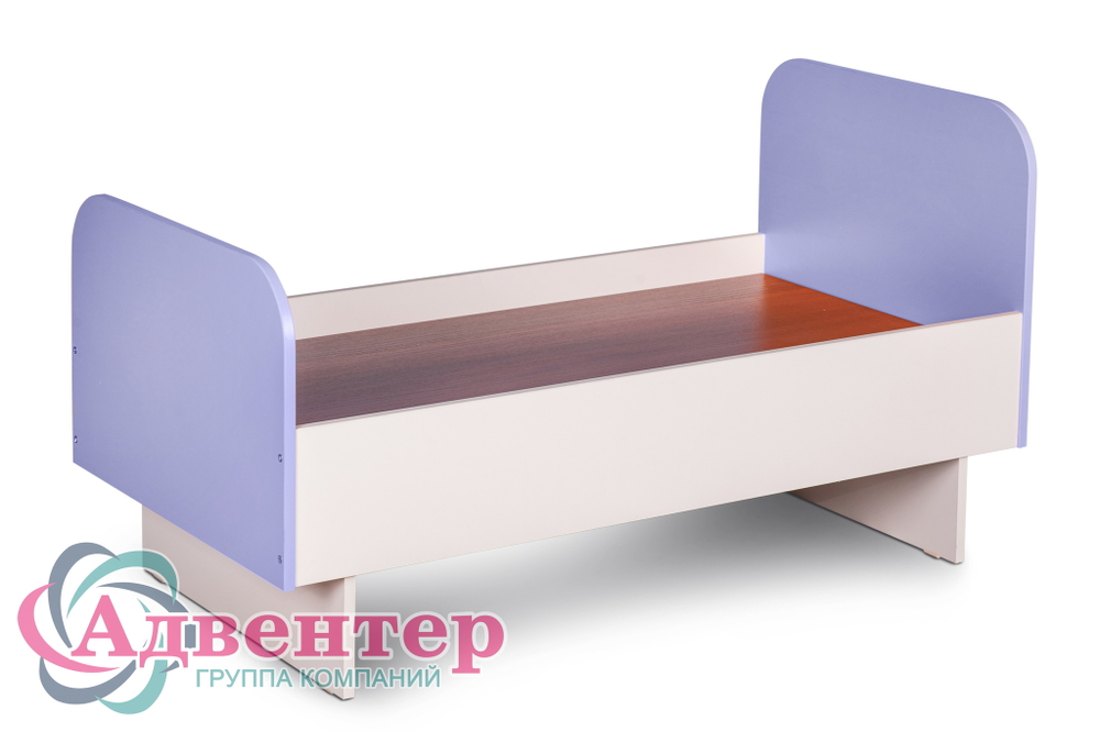 Кровать детская односпальная для детского сада с цветными спинками, цвет ирис