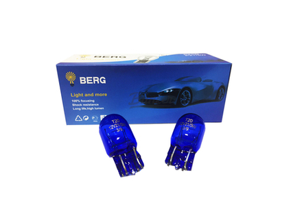 Лампа габарит/ДХО T20 W21/5W 7443 BERG White, (шт.)