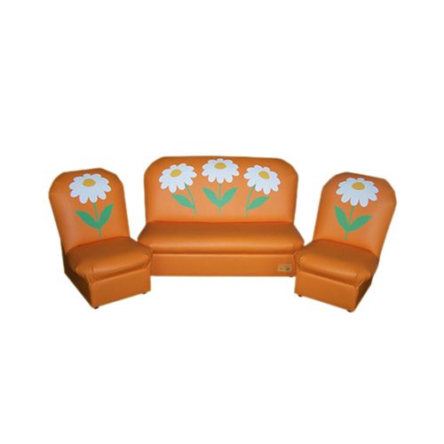 Комплект мягкой игровой мебели «Аппликация» Ромашки оранжевый