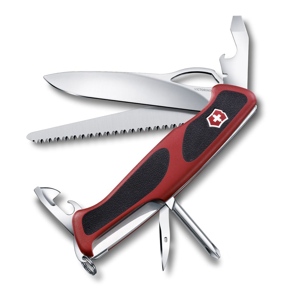 Нож Victorinox RangerGrip 78, 130 мм, 12 функций, красный с черным