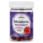 Swanson, жевательные таблетки с мелатонином, со вкусом клубники, 60 жевательных таблеток