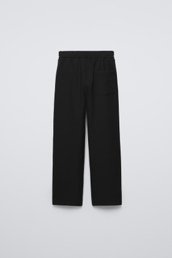 ZARA БРЮКИ С ЗАЩИПАМИ, ЧЕРНЫЙ