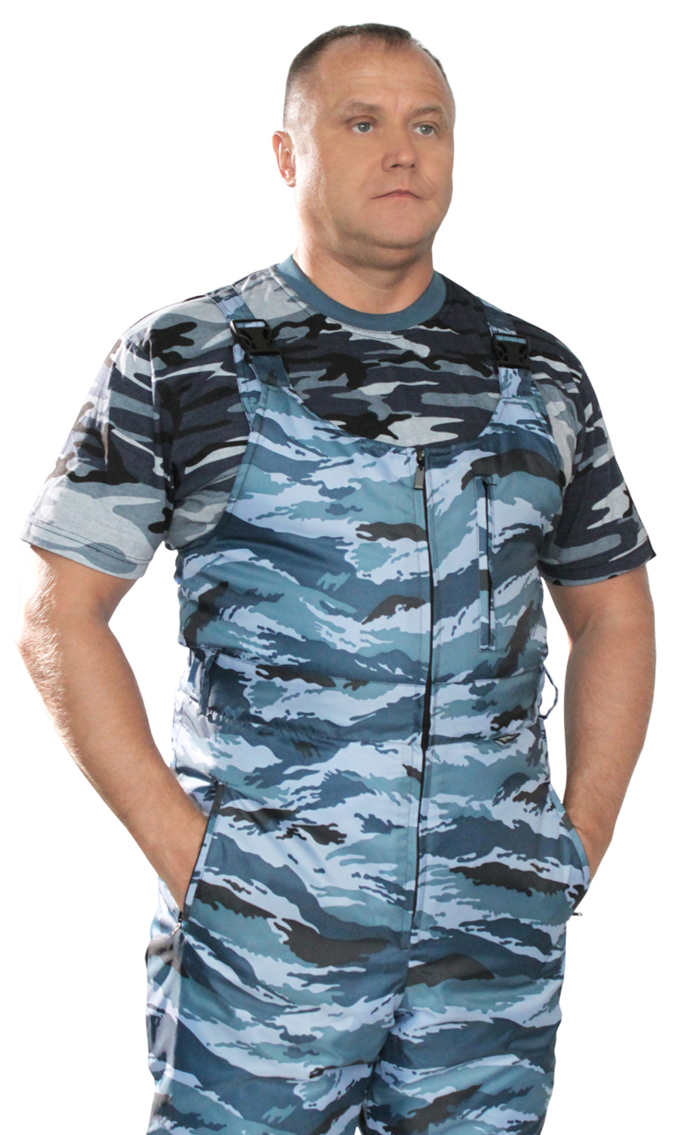 Полукомбинезон утепленный Оксфорд серый камыш