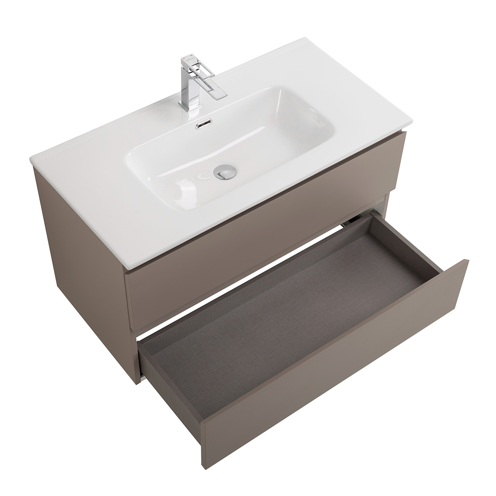 Тумба с раковиной подвесная BelBagno KRAFT-800-2C-SO-CO Бежевый матовый, раковина белая BB800ETL