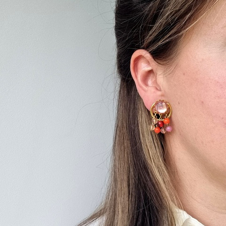 Клипсы Diana von Furstenberg коралловые