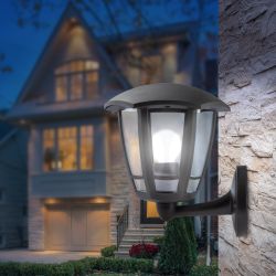 Садово-парковый светильник ЭРА НБУ 07-40-003 Дели 1 черный 6 гранный настенный IP44 Е27 max60Вт