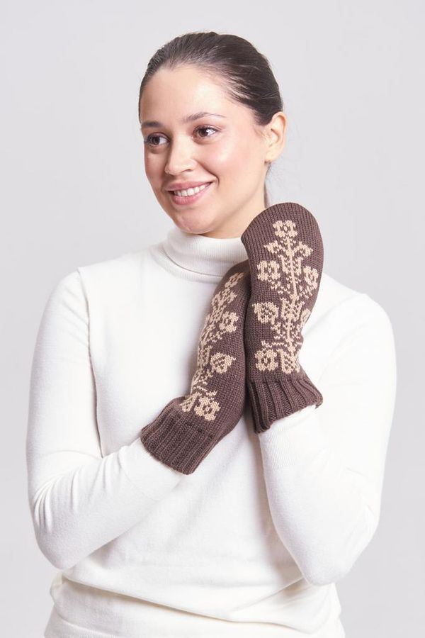 Варежки Древо Жизни коричневый - фото 2