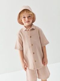 Рубашка муслиновая "Песок" с коротким рукавом