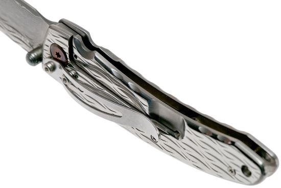 Складной нож Mcusta Damascus Nami Small MC-0111D c клинком из стали VG-10 San Mai (Laminated Stainlesss Damascus) рукоять Stainless Steel