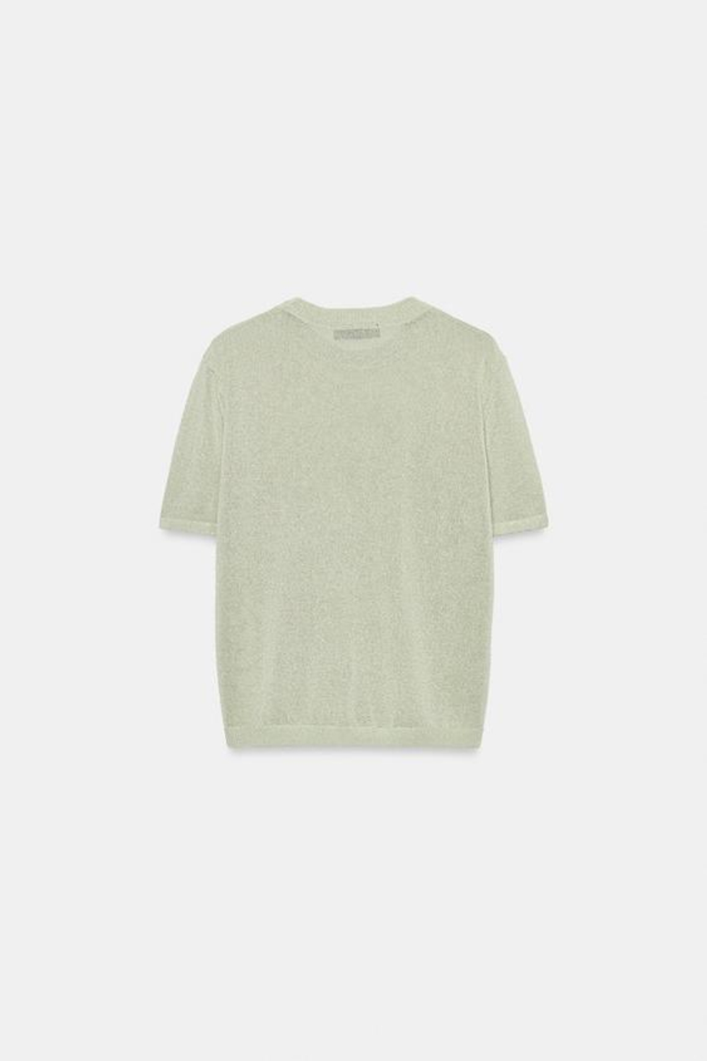 ZARA ТРИКОТАЖНЫЙ ТОП С КОРОТКИМИ РУКАВАМИ, СЕРЫЙ
