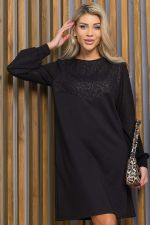 Платье Игра на контрасте (черное) П12642-1 LT Collection