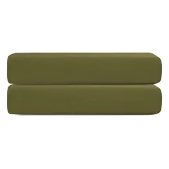 Простыня на резинке из сатина из коллекции meditation, olive, 160х200х30 см