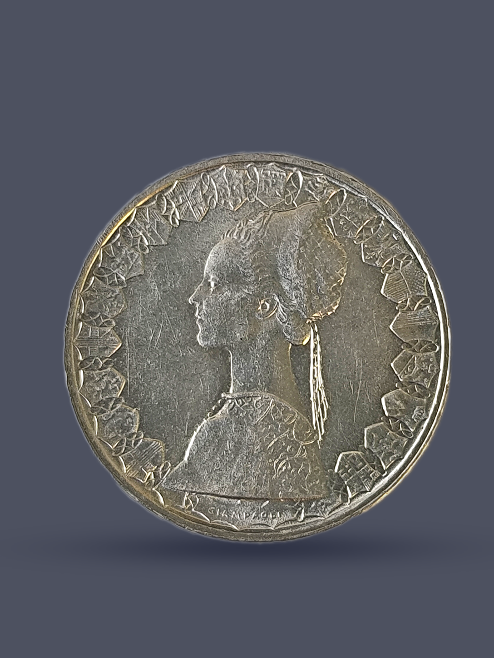 Монета 500 лир (lire) 1965 год "Каравеллы" Италия