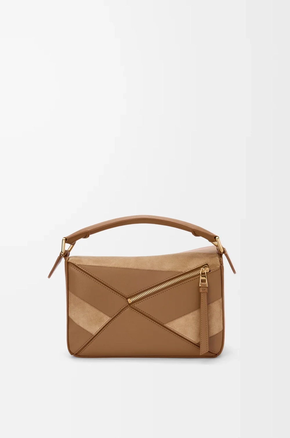 Loewe Маленькая сумка Puzzle из классической телячьей кожи и замши, светло-коричневый