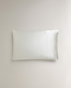 ZARA HOME НАВОЛОЧКА ИЗ 100% ТУТОВОГО ШЕЛКА, ЖЕЛТОВАТО-БЕЛЫЙ
