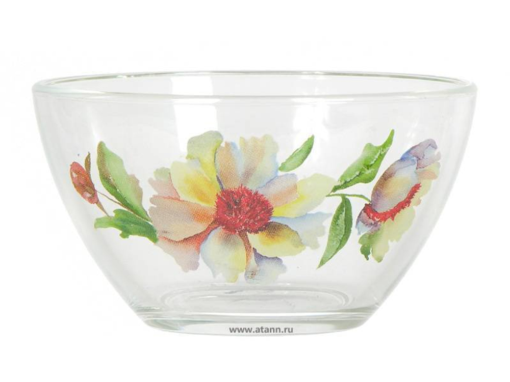 Салатник "Гладкий" (Акварельные цветы) 11см