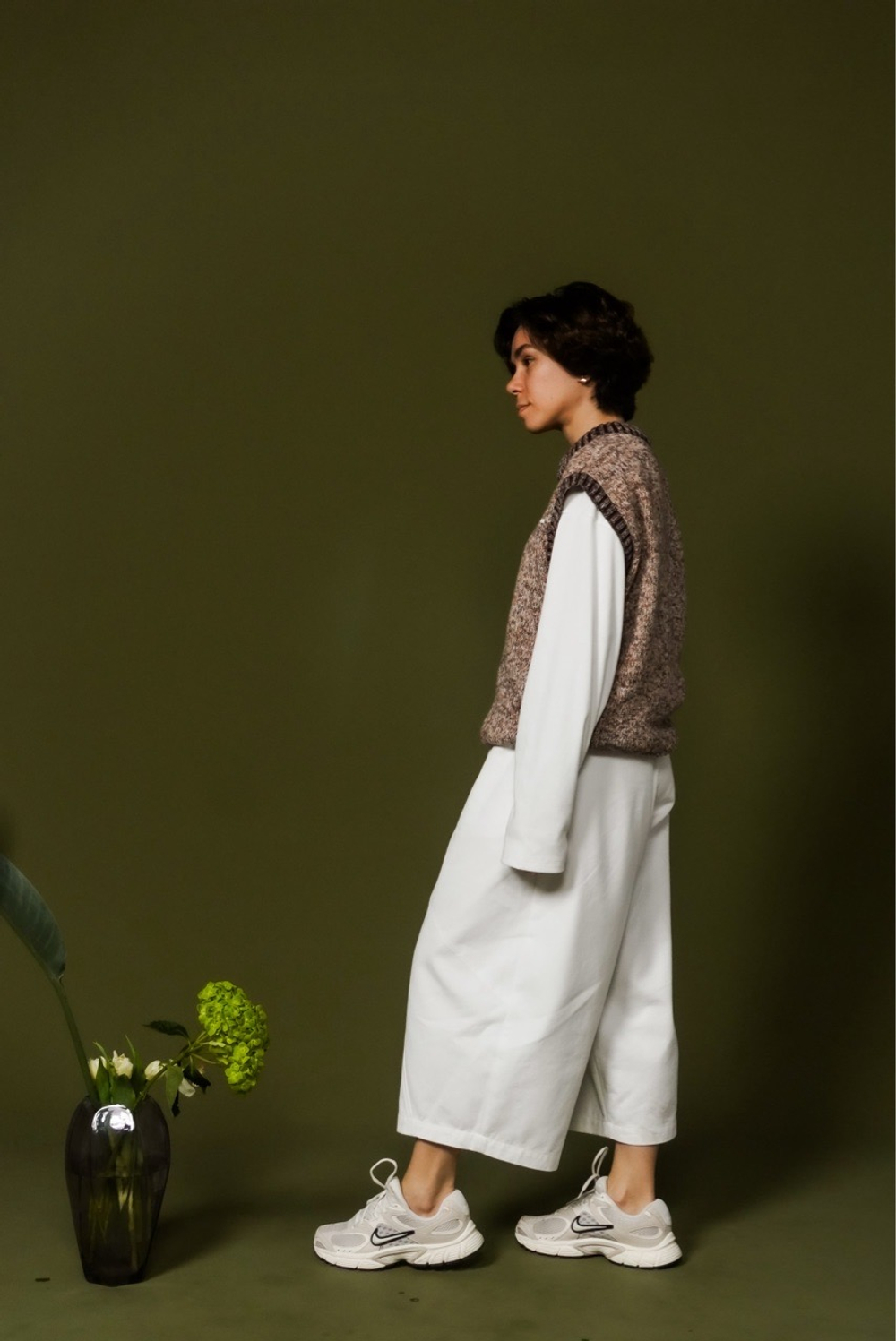 Штаны в корейском стиле из джинсы Айвори