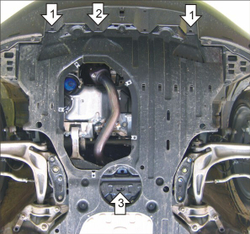 Защита КПП, Двигателя. 2 мм, Сталь. для Honda Civic VIII 2005-2012 MOTODOR.00813