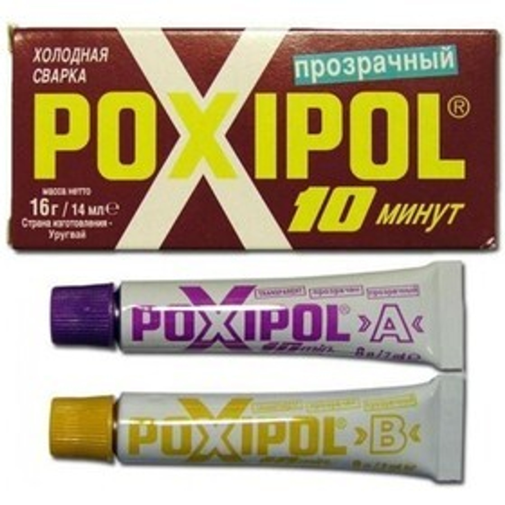 Холодная сварка POXIPOL прозр. (красная уп.) 14мл./16г. (6шт-240шт)