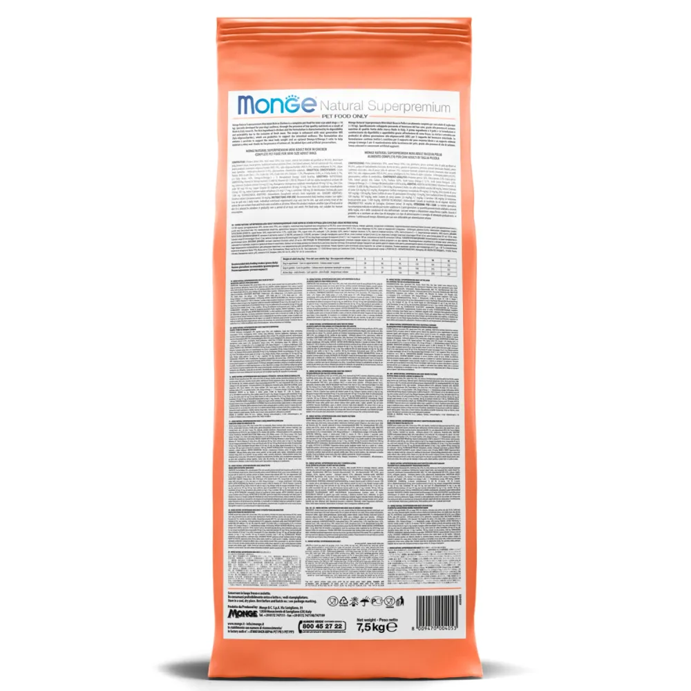 Сухой корм Monge Dog Speciality Line Monoprotein Mini для взрослых собак мелких пород, из лосося с рисом