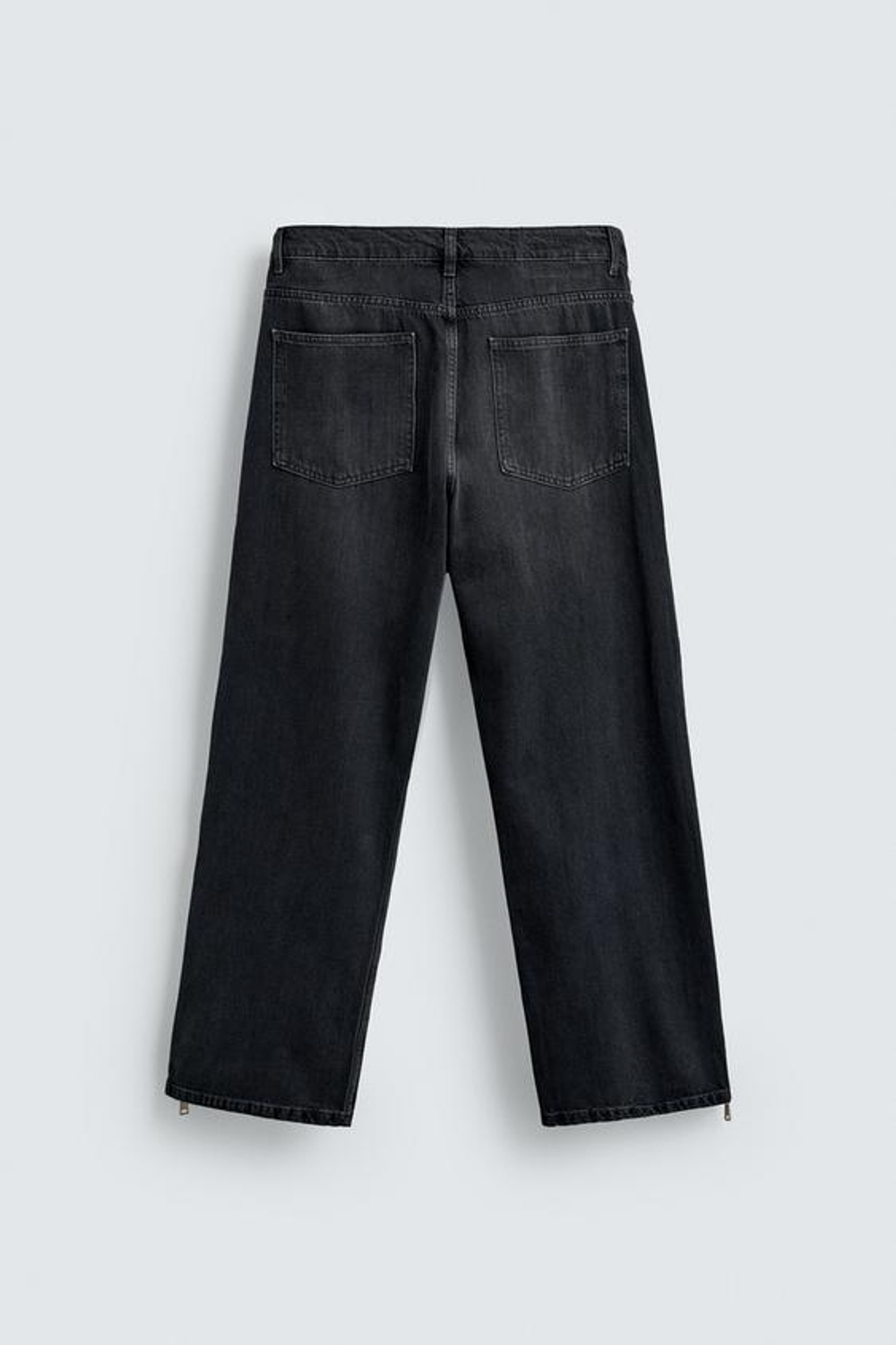 ZARA ДЖИНСЫ FLARED С МОЛНИЯМИ, УГОЛЬНЫЙ