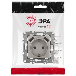 Розетка ЭРА Серия 12 12-4109-16 2P+E 16A-250В шторками с 2xUSB 5В-3А титан | ЭРА 12 Титан