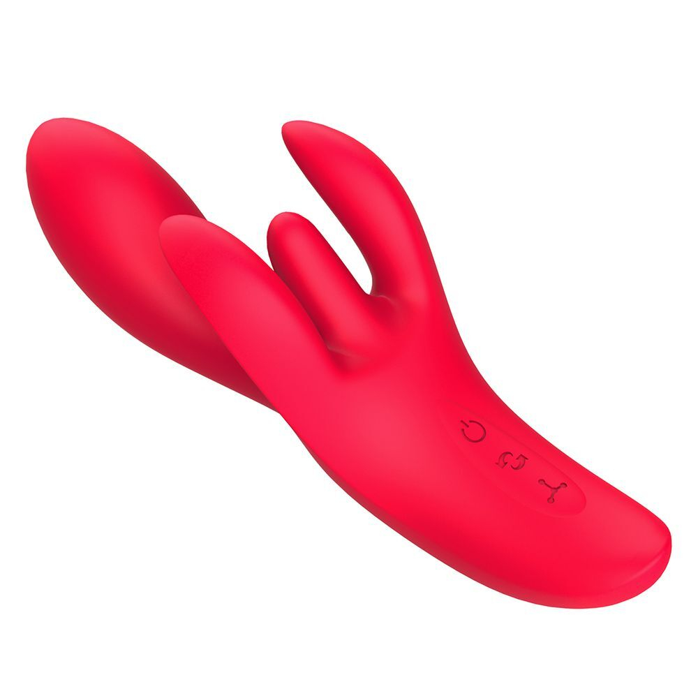 Красный вибратор-кролик с 4 моторами Shakira (Цвет: красный)