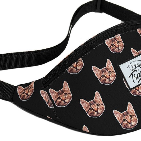 Поясная сумка Travel. Коты. Черный