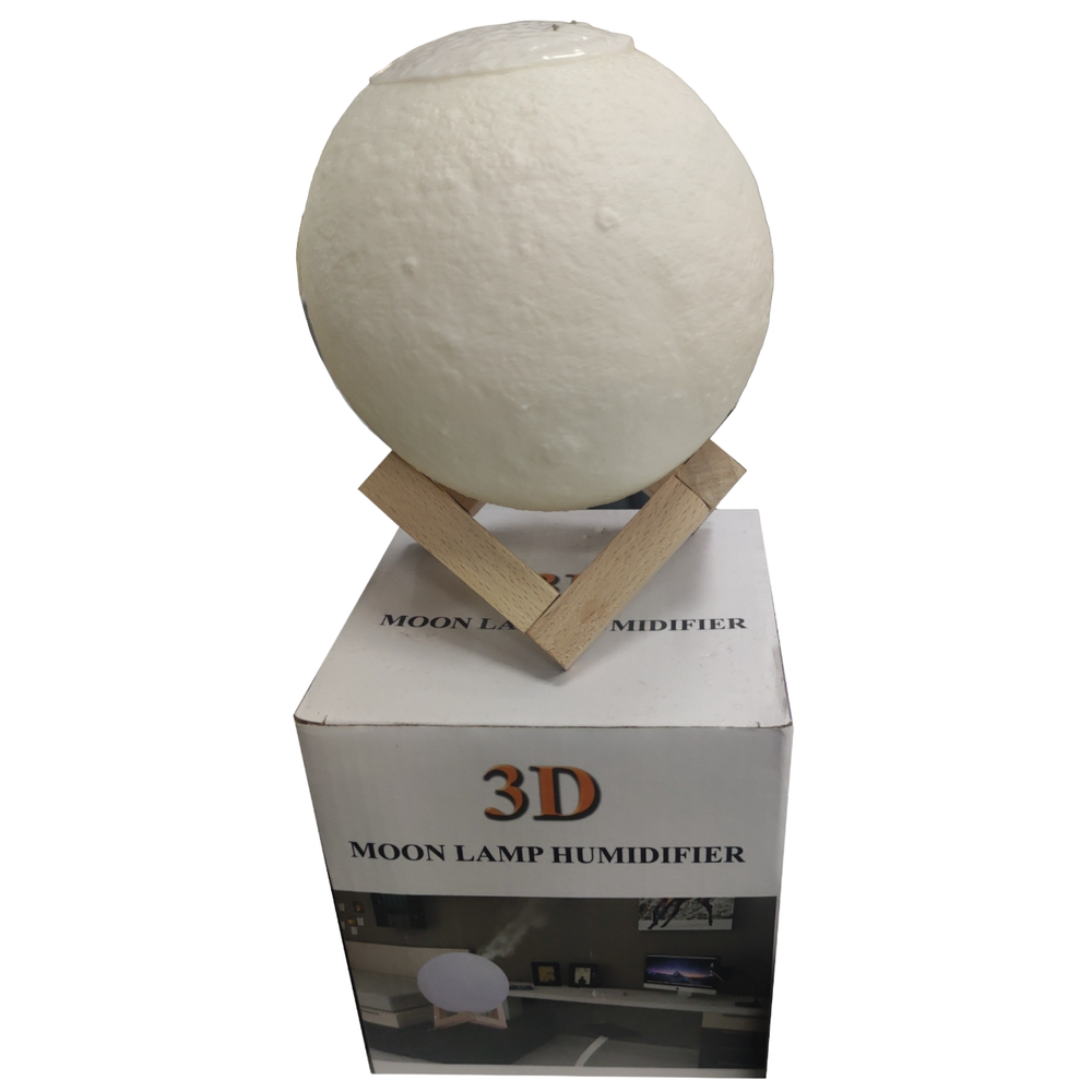 Увлажнитель воздуха, Аромадиффузор + Светильник, ночник Луна 3Д, "3D Moon Lamp Humidifier" 880мл / D-15см