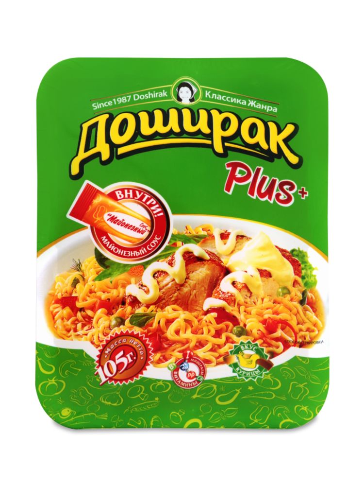 Лапша Доширак Плюс со вкусом курицы 105 г x 4 шт