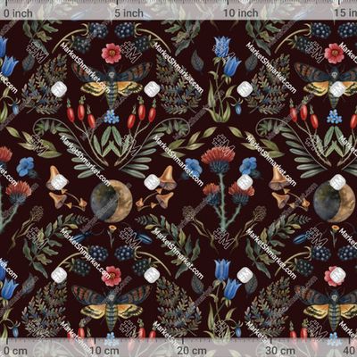 Дамаск темно красный фон by g.sm.art 508 DPI