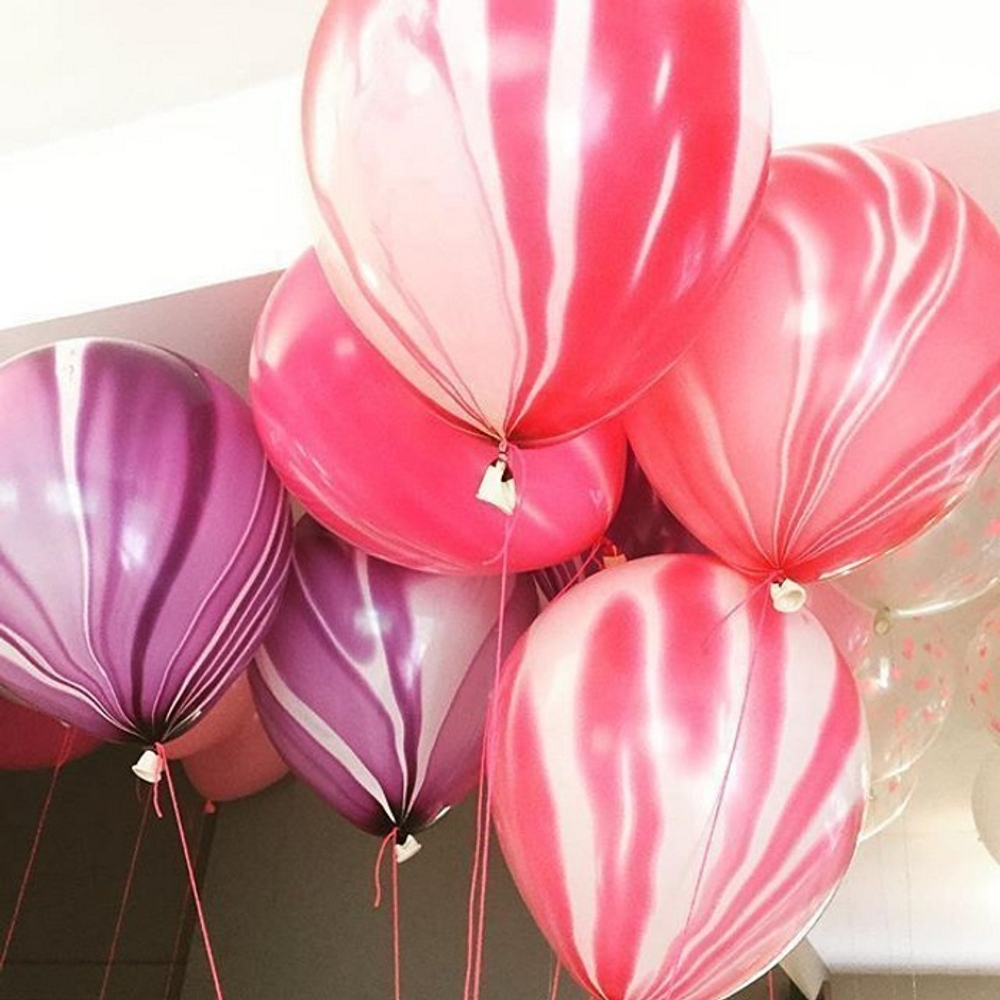 Воздушные шары Дон Баллон с рисунком Агат розовый, 50 шт. размер 12" #612804