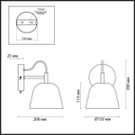 4455/1W LN Бра E14 40Вт 220В IP20 MODERNI