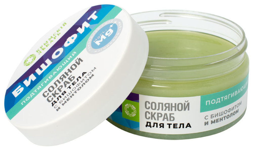 Соляной скраб с Бишофитом и ментолом Подтягивающий, 300 г (3,84 б)