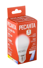 Лампа светодиодная Ресанта LL-R-G45-7W-230-4K-E27