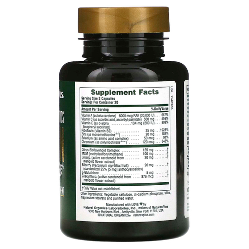 NaturesPlus, Advanced Therapeutics Lutein RX-Eye, лютеин для здоровья глаз, 60 капсул