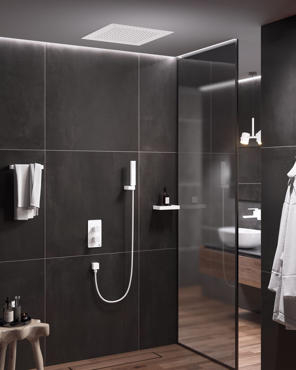 Душевая система встроенная с термостатом Petruma SX-5029/16SM Белый матовый