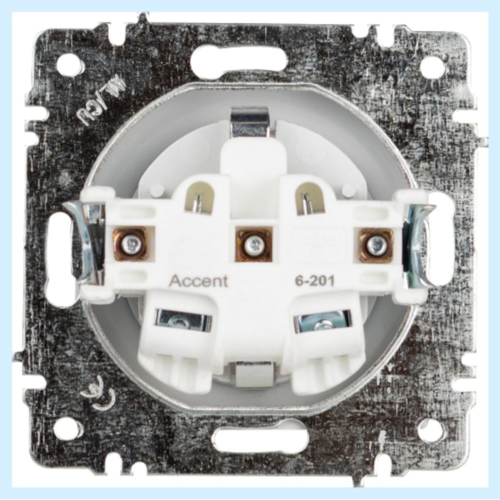Розетка Intro Accent 6-201-01 2Р 16А-250В IP20 СУ AL/CU белый