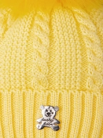 Шапка зимняя вязаная с помпоном для детей