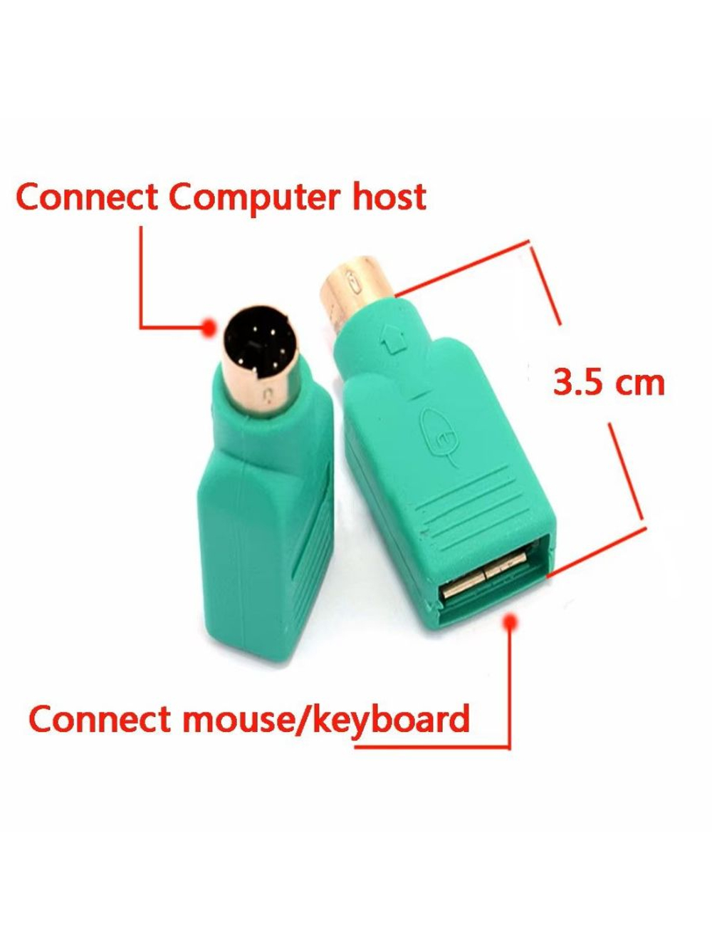Переходник USB 2.0 - PS2, гнездо - штекер, мышь и клавиатура