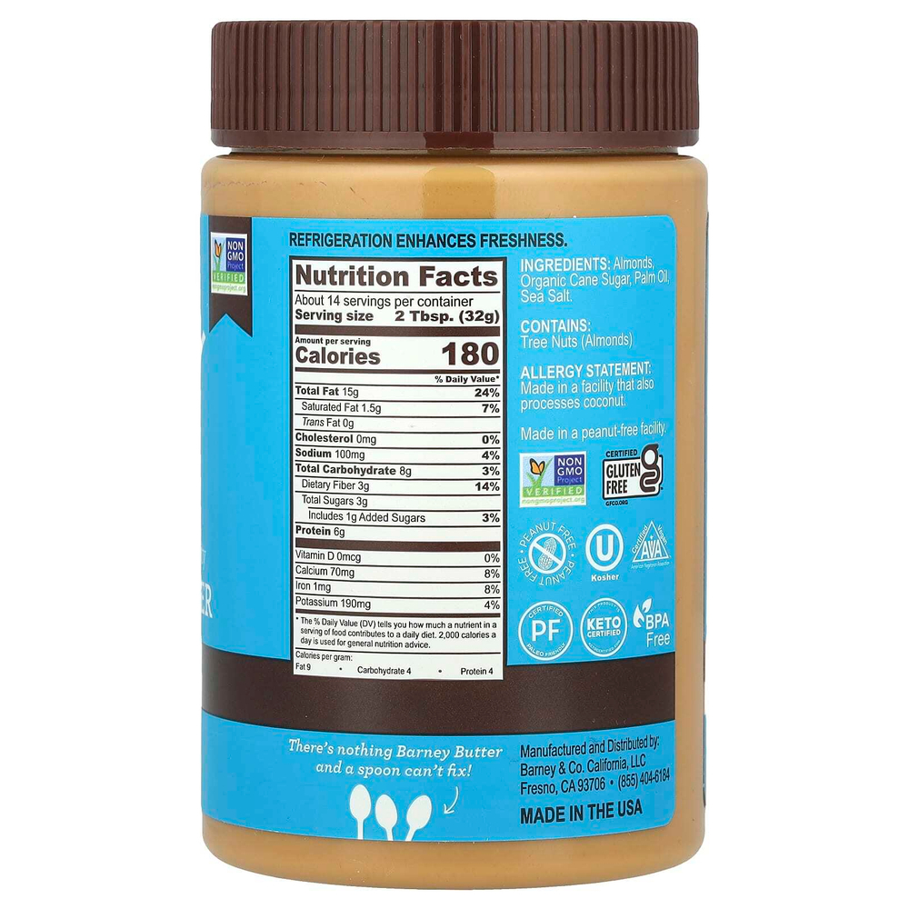 Barney Butter, Миндальное масло, однородное, 16 унций (454 г)
