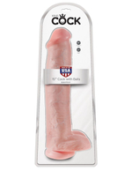 Телесный фаллоимитатор-гигант 15" Cock with Balls - 40,6 см.