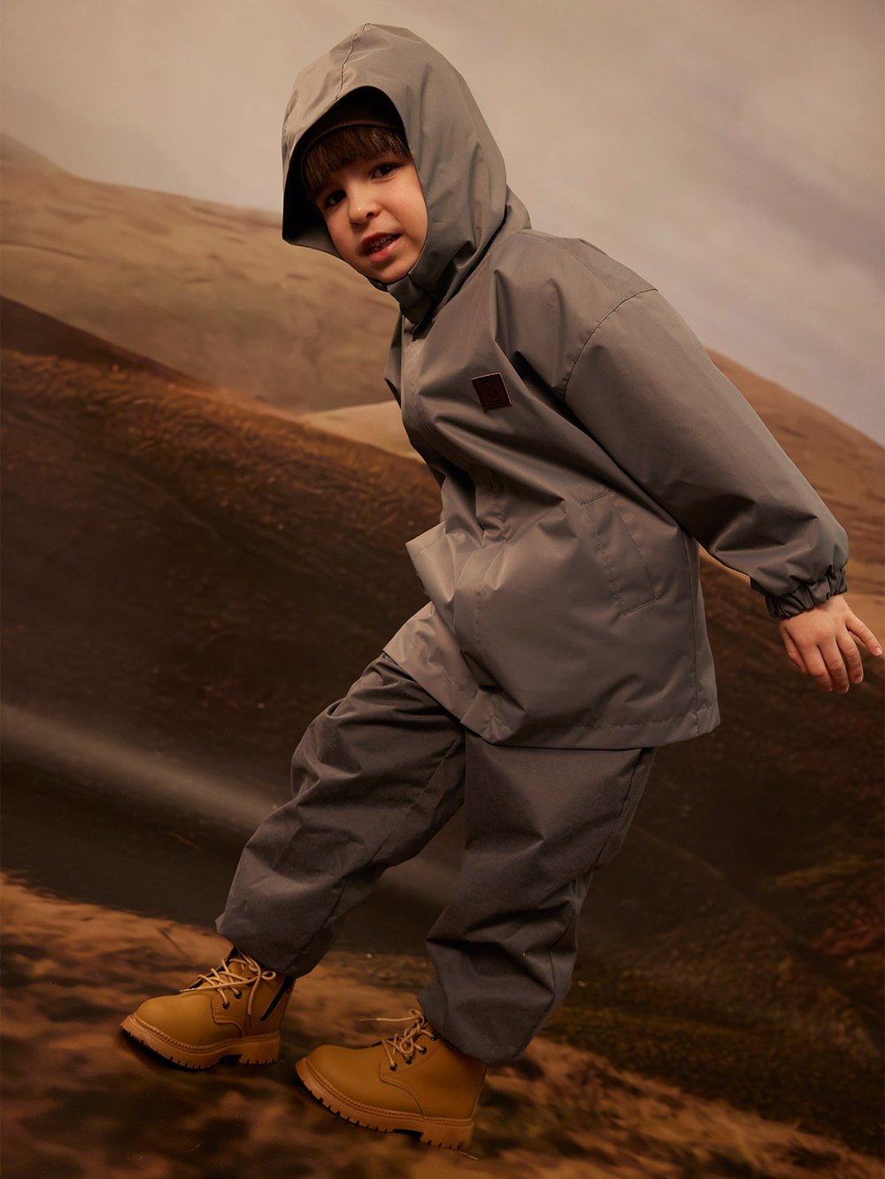 Парка демисезонная на флисе Mjölk Асфальт