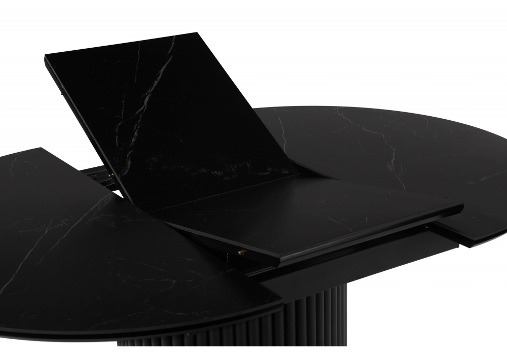 Керамический стол Woodville Стивен 100(140) shakespeare black, черный